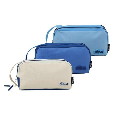 CARTUCHERA 2 CIERRES DISNEY STITCH 22X11X7CM X UNIDAD COLORES SURTIDOS LSYD