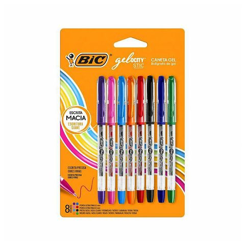 BOLIGRAFO GEL STIC GELOCITY COLOR BLISTER X8 BIC