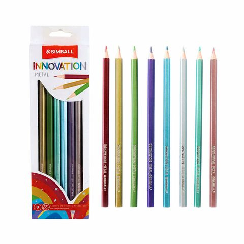 LAPIZ DE COLOR INNOVATION METALICOS CAJA X8 UNIDADES SIMBALL