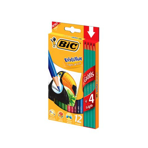 LAPIZ DE COLOR LARGO EVOLUTION X12 Y 4 GRAFITOS