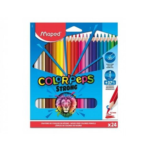 LAPIZ DE COLOR PEPS STRONG LARGO CAJA X24 MAPED
