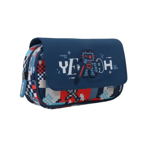 CARTUCHERA 1 CIERRE CON SOLAPA SPIN ROBOT 22X11X5CM CHIMOLA