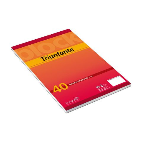 BLOCK A4 RAYADO 40 HOJAS MODELO SURTIDO TRIUNFANTE