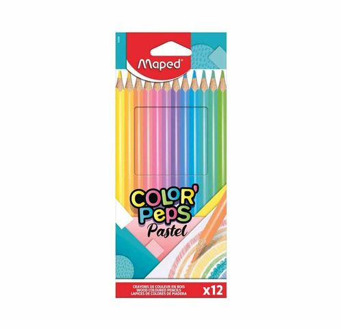 LAPIZ DE COLOR PEPS PASTEL CAJA X12 MAPED