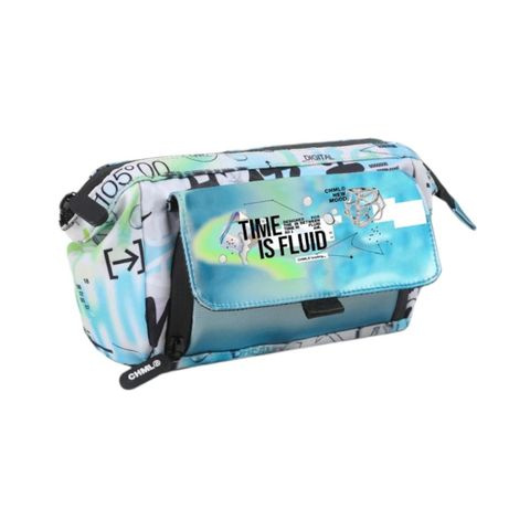 CARTUCHERA 1 CIERRE CON BOLSILLO HOLOGRAM BLANCA 21X11CM CHIMOLA