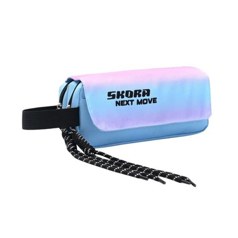 CARTUCHERA 2 CIERRES CON SOLAPA RAINBOW 22X9X6CM SKORA