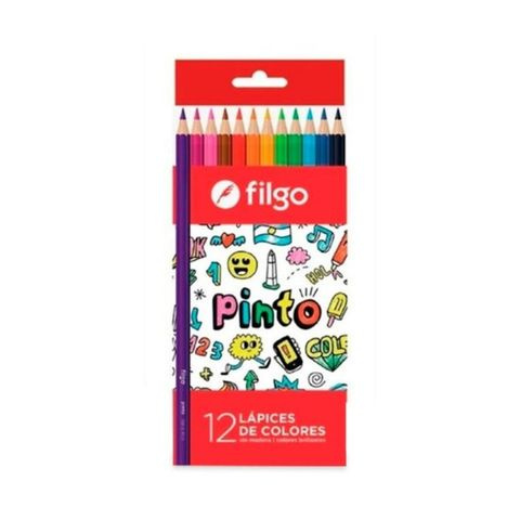 LAPIZ DE COLOR LARGO DE RESINA PINTO CAJA X12 FILGO 