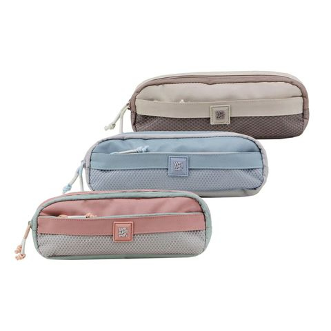 CARTUCHERA 3 CIERRES 24X9X6CM X UNIDAD COLORES SURTIDOS INFLUENCER